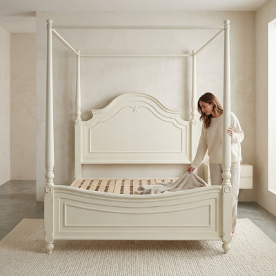 Canopy Bed Real Wood Beds Design Luxury Classic Bedroom Furniture New