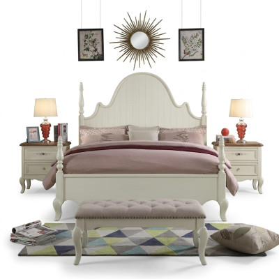 Class bedroom set 3-piece bed double bed beds 2x bedside table wood 3-piece. New