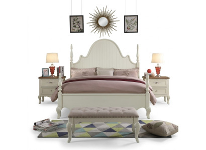 Class bedroom set 3-piece bed double bed beds 2x bedside table wood 3-piece. New