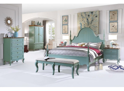 Luxury Bedroom Bed Real Wood Furniture Wooden Beds Country Style Double New