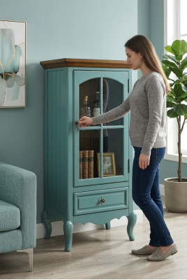 Classic display cabinet living room display cabinets display cabinets American green furniture