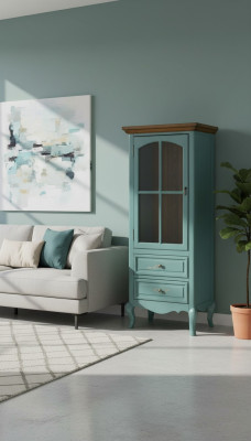 Display cabinet glass cupboard sideboard tall cabinets real wood furniture sideboards