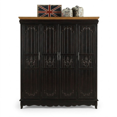 Wardrobe Antique Style Cabinets Black Country House Furniture Bedroom Wardrobe