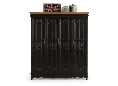 Wardrobe Antique Style Cabinets Black Country House Furniture Bedroom Wardrobe