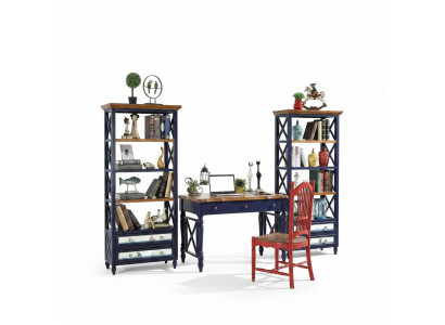 Desk 2-piece set table cabinet study room real wood furniture office dining table