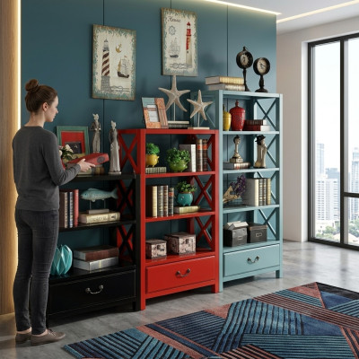 Design partition wall shelf, living room cabinets, wood shelves, bookcase shelves.