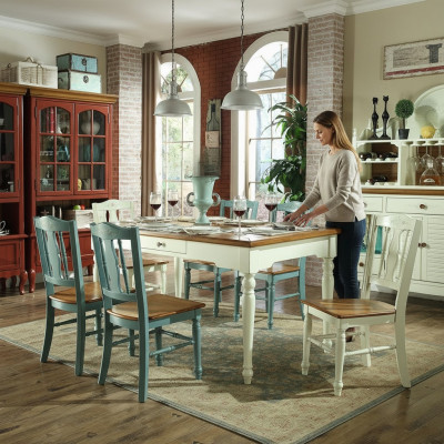 Dining Table 6x Chairs Dining Room Set Group Suite Table Seating Group 7-piece Wood New