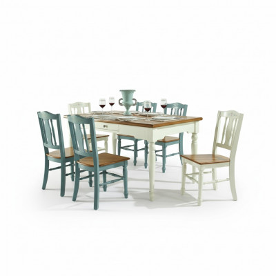 Dining Table 6x Chairs Dining Room Set Group Suite Table Seating Group 7-piece Wood New