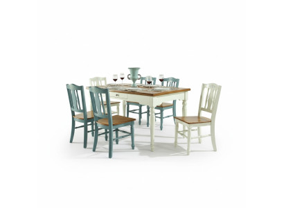 Dining Table 6x Chairs Dining Room Set Group Suite Table Seating Group 7-piece Wood New