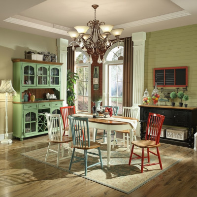 Luxury Dining Table 4 Chairs Dining Room Set Dining Group Classic Table 7-Piece Set Chair