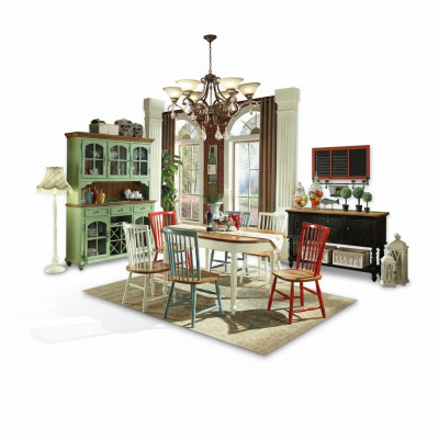 Luxury Dining Table 4 Chairs Dining Room Set Dining Group Classic Table 7-Piece Set Chair