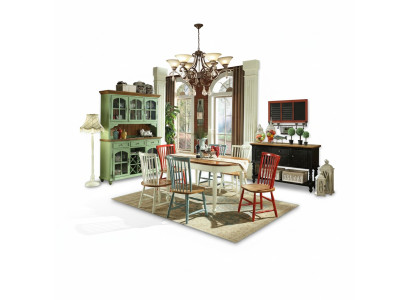 Luxury Dining Table 4 Chairs Dining Room Set Dining Group Classic Table 7-Piece Set Chair