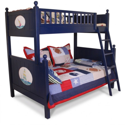 Classic children's bed, bunk bed, blue loft bed, play bed, children's bed, bunk bed.