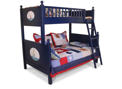 Classic children's bed, bunk bed, blue loft bed, play bed, children's bed, bunk bed.