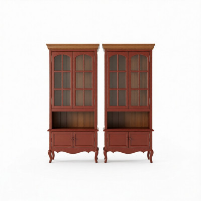 Luxury cabinet wood furniture cabinets showcase shelf filing cabinet glass cabinet antique