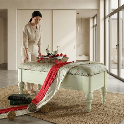 Seat textile upholstery bench cushion seat stool bench fabric wood style designer new