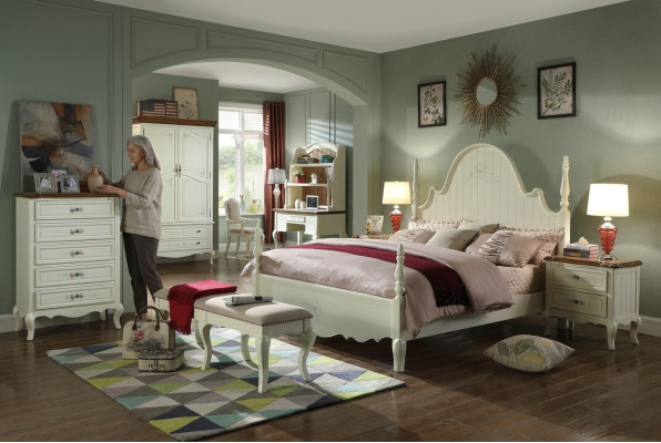 Distinctive white bedroom set in a classic style