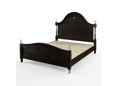 Designer bed: country house wood hotel metal beds double bedroom wooden furniture