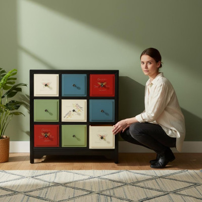Country house chest of drawers cabinet large solid wood dressers