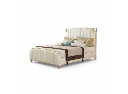 Design double bed hotel luxury bedroom 180x200cm leather beds upholstery