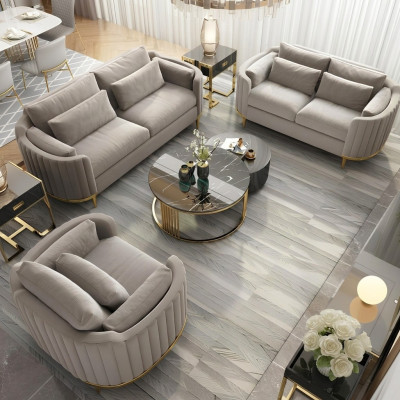 Designer sofa set 3+2+1 seater sofa couch fabric set upholstery set.