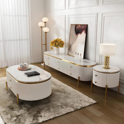 Living room furniture set designer living room sideboard coffee table side table 3-piece.