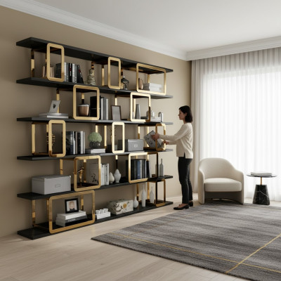 Designer cabinet partition wall shelves living room cabinets system office furniture