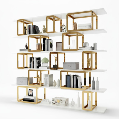 Design partition wall shelf living room cabinets stainless steel shelves bookcase new