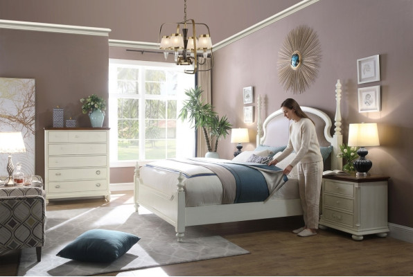Bed nightstand chest of drawers 3 pcs. bedroom set design modern luxury beds new