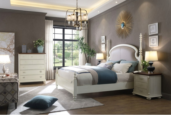 Bed nightstand chest of drawers 3 pcs. bedroom set design modern luxury beds new