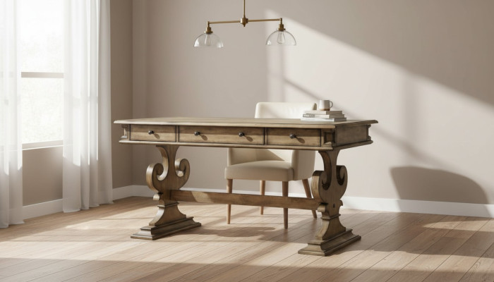 Table desk table work desk executive office furniture CEO brown new