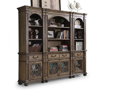 Details on design wall shelf, bookshelf, living room wall unit.
