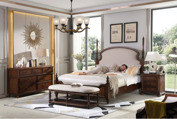 Luxury Bedroom Bed Upholstery Design 180x200cm Double Hotel Beds Textile New