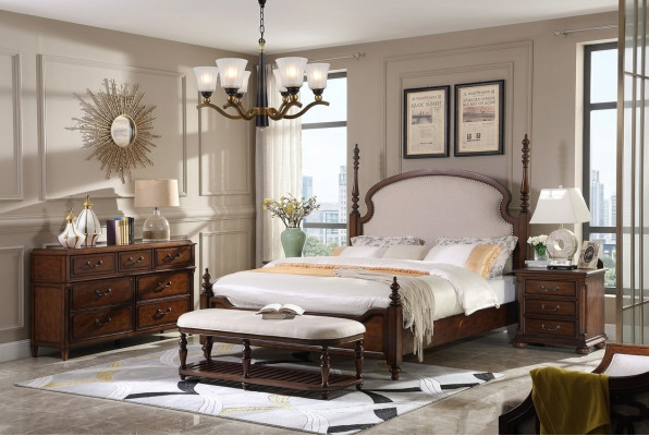 Luxury Bedroom Bed Upholstery Design 180x200cm Double Hotel Beds Textile New