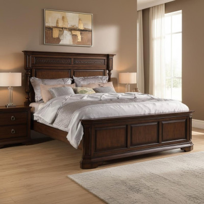 Wood bed double bed solid wood bedroom hotel 180x200cm new beds new