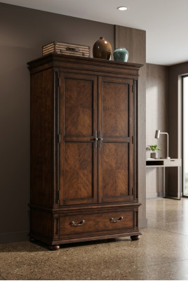 Wardrobe Antique Style Cabinets Real Wood Cabinet Gründerzeit Brown Genuine