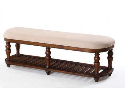 Stool Upholstered Stool Foot Furniture Living Seating Benches Seat Leather Beige Design Textile