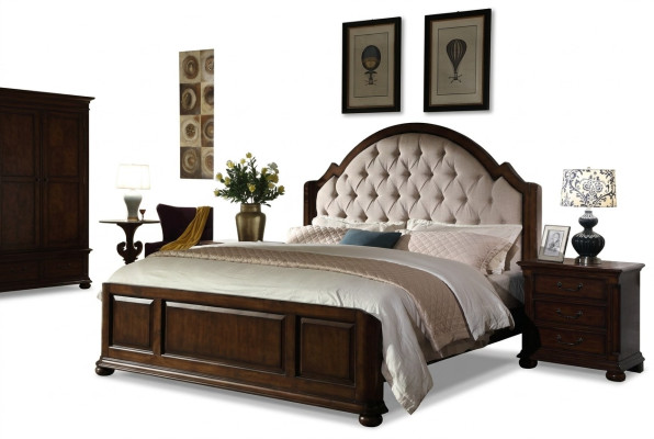 Bed Upholstered Bed Luxury Double Bedroom Wood Leather Beds Chesterfield Furniture