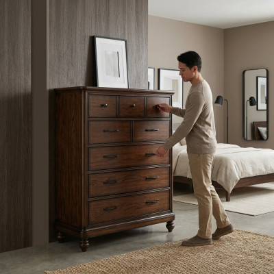 Country-style furniture high chest cabinet designer cabinets brown sideboard new