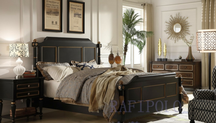 Bedroom Wooden Bed Real Wood Bed Hotel 180x200 Style Solid Furniture Beds