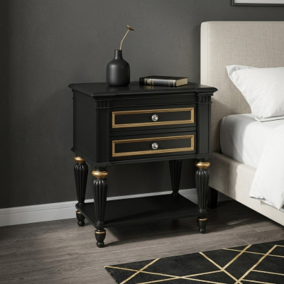 Nightstand Gray Modern Design Furniture Wood Luxury Side Table Bedroom Table