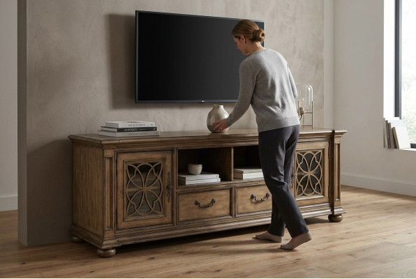 RTV design sideboard TV wood low board luxury dresser cabinet Gründerzeit