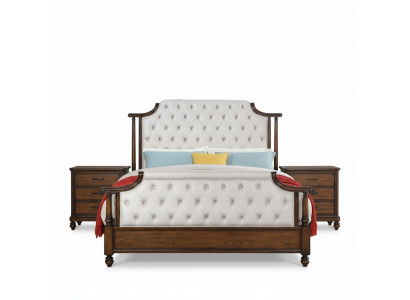 Bed 2x Nightstand 3-piece Bedroom Set Beds New Luxury Chesterfield 180x200