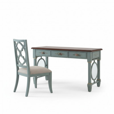 Desk office furniture wood shelves office table dining table chair 2-piece