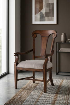 Classic chair dining room chair wood brown armrests armchair recliner chairs