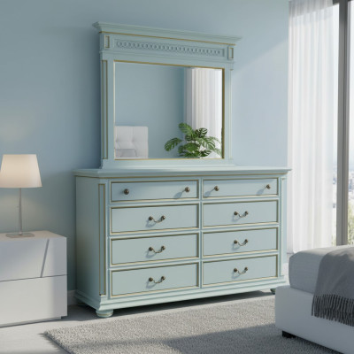 Elegant style furniture bedroom dresser cabinet classic sideboard with mirror