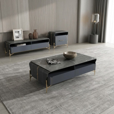 Coffee table sideboard 2-piece living room table lowboard furniture wall units