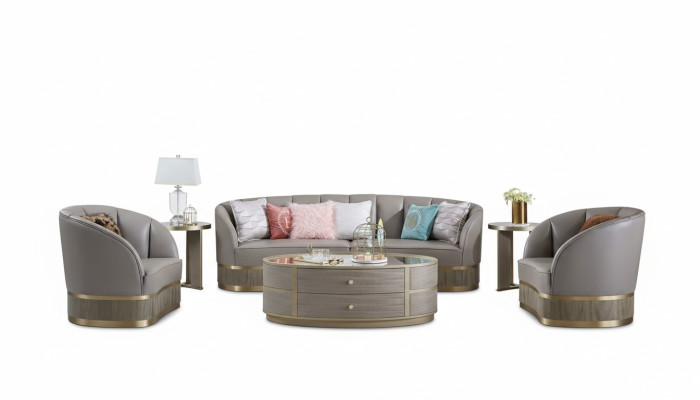 XXL Big Sofa Couch Upholstery Set 4+1 Seater Classic Textile Sofas Couches