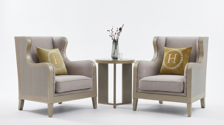Sofa set 3-piece set 2x armchair side table table sofa set sets
