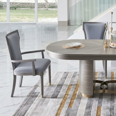 Designer 4x Chair Set Dining Room Leaning Upholstered Seat Chair Set Complete